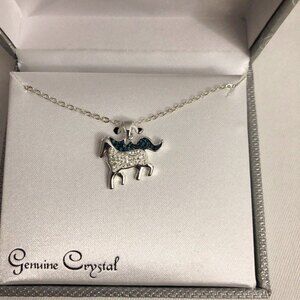 Crystal Luxuries Unicorn Pendant Necklace Genuine Crystal Fine Silver Plated